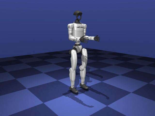 The Unitree G1 humanoid in MuJoCo